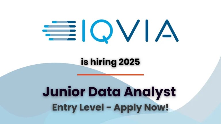 IQVIA hiring jr data analyst