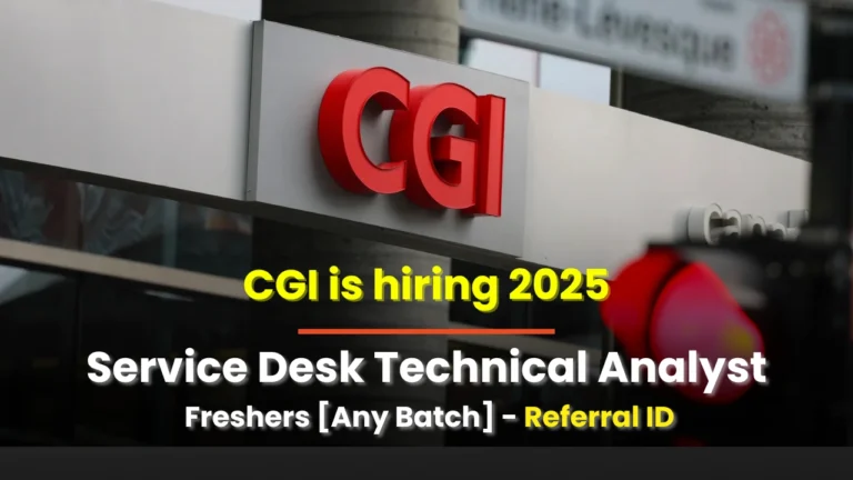 CGI hiring service desk technical analyst