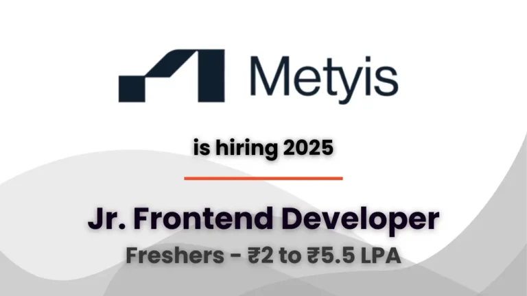 metyis hiring frontend developer