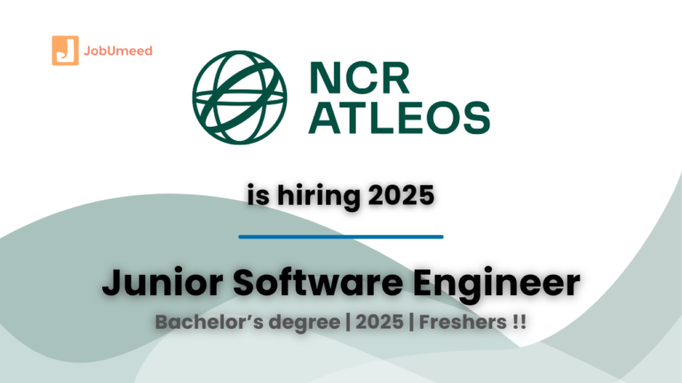 NCR Atleos Is Hiring Junior Software Engineer 2025